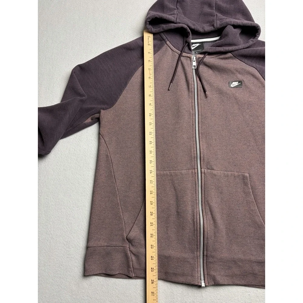 Nike Full Zip Hoodie Two Tone Burgundy Plum Men's Medium